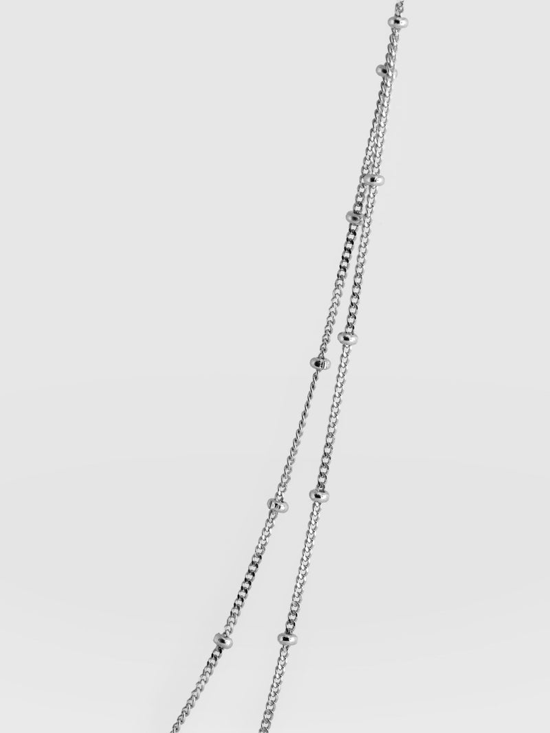 Double Ball Chain Necklace Silver - Women's Jewellery | Saint + Sofia® USA