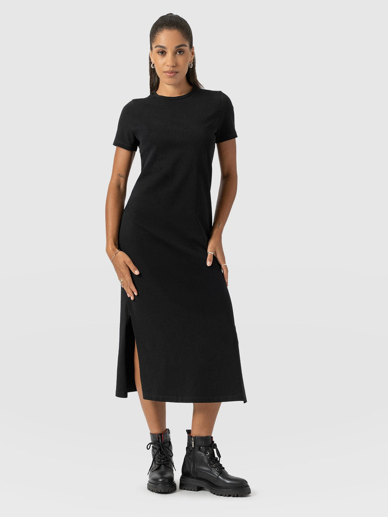 Easy T-Shirt Midi Dress - Black - Women's Dresss | Saint + Sofia® USA