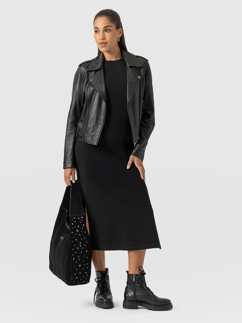 Easy T-Shirt Midi Dress - Black - Women's Dresss | Saint + Sofia® USA