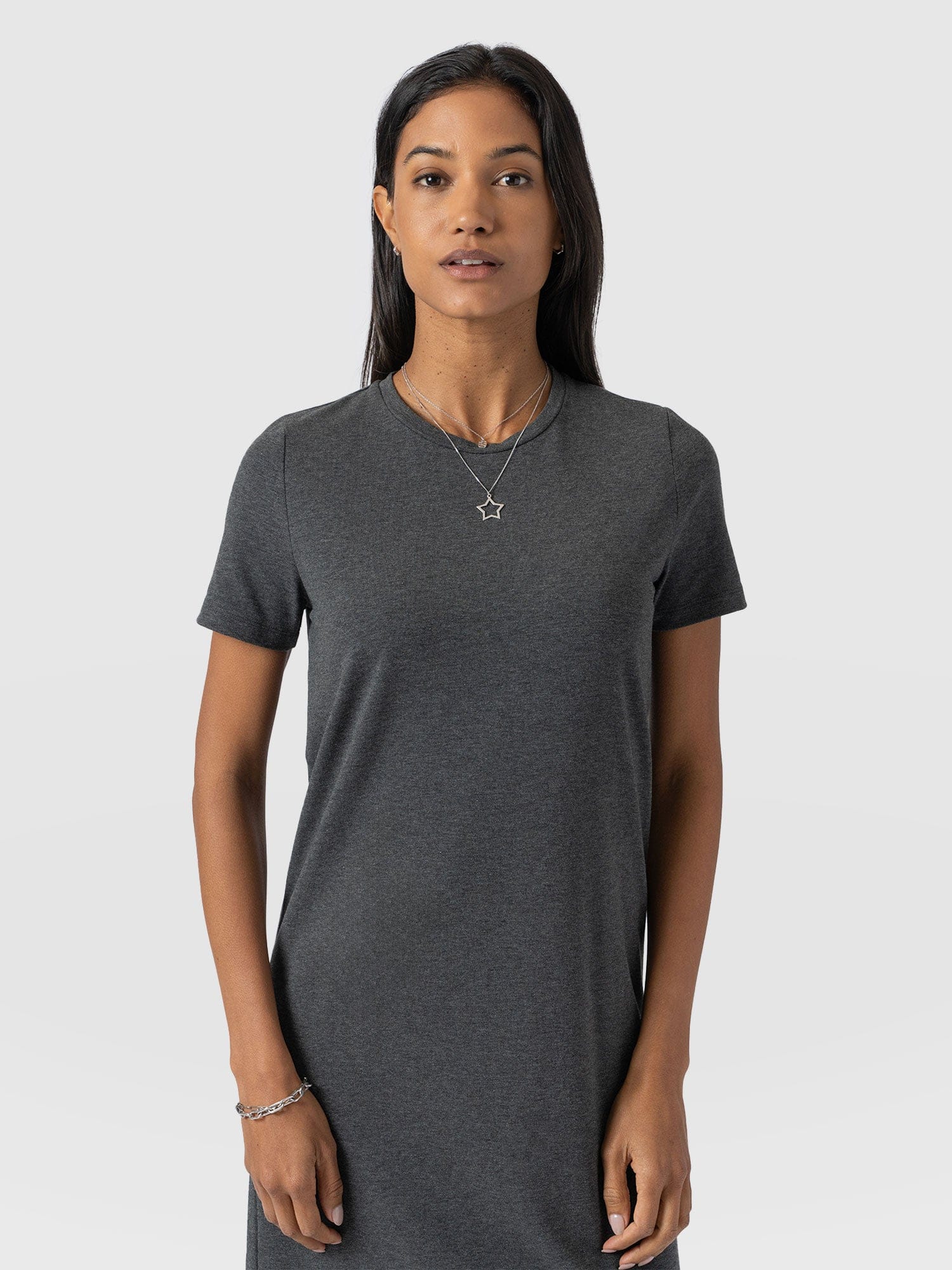 Easy T-Shirt Midi Dress - Charcoal - Women's Dresss | Saint + Sofia® USA