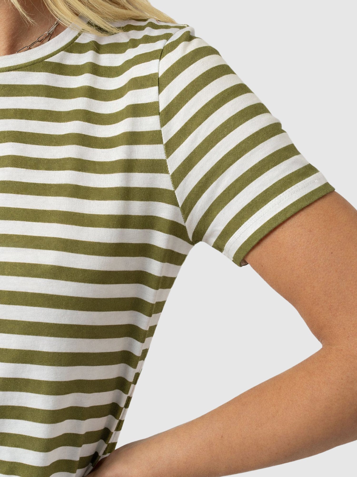 Easy T - Shirt Midi Dress - Green Stripe - Women's Dresses | Saint + Sofia® USA