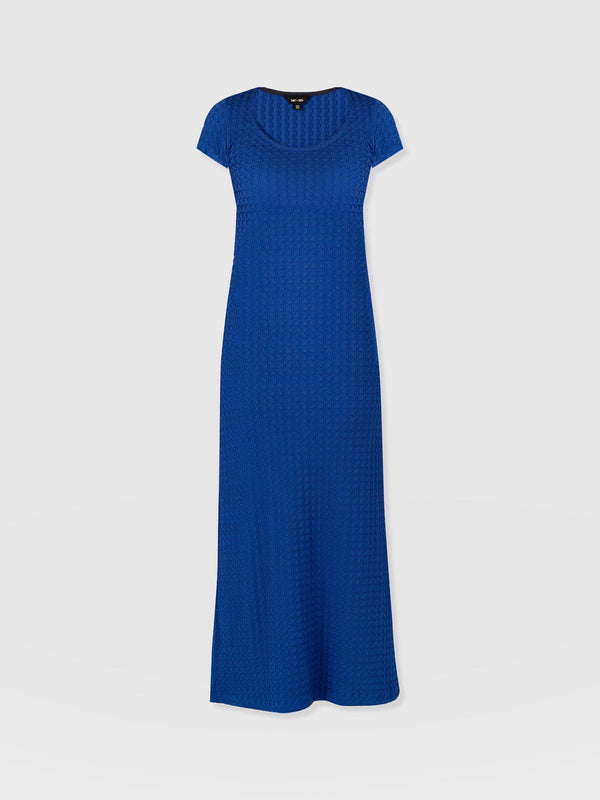 Edna Scoop Neck Midaxi Dress Blue Jacquard - Women's Dresses | Saint + Sofia® USA