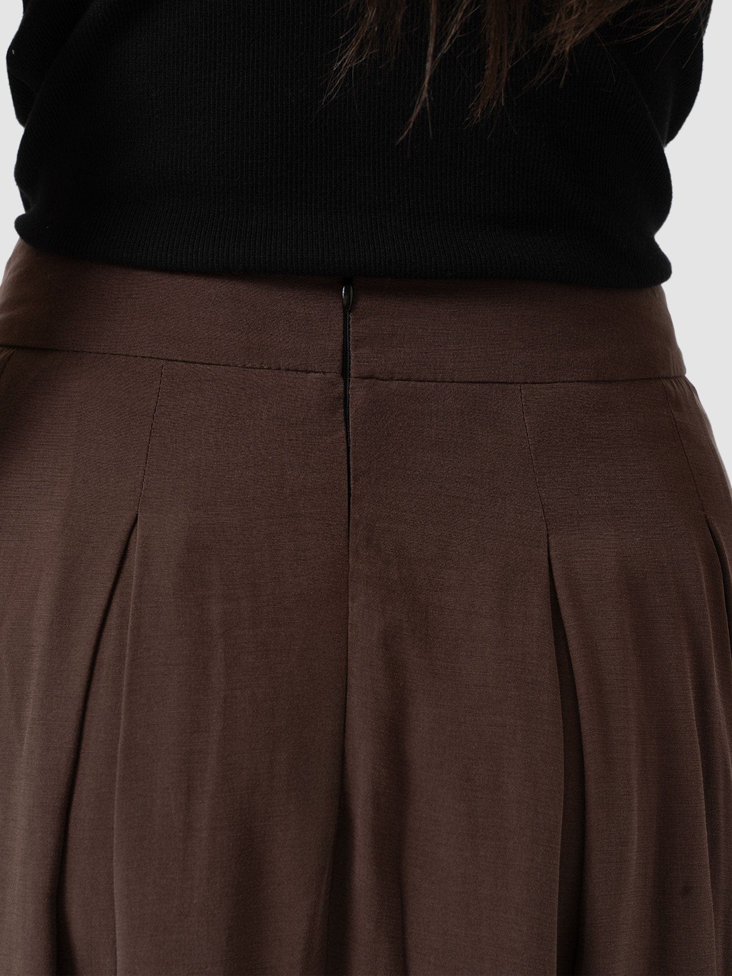 Eliza Pleated Skirt - Brown - Women's Skirts | Saint + Sofia® USA
