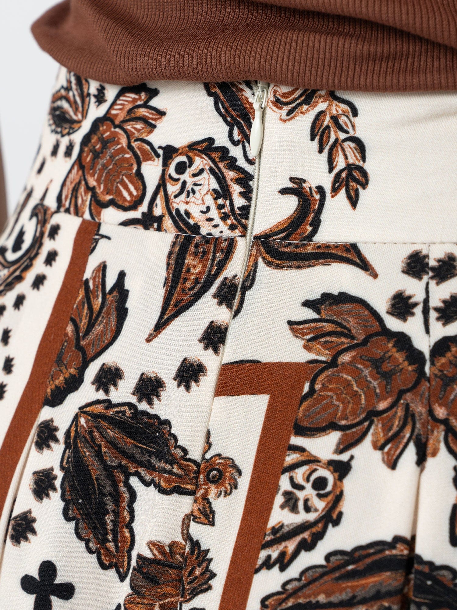 Eliza Pleated Skirt - Cream Paisley - Women's Skirts | Saint + Sofia? USA