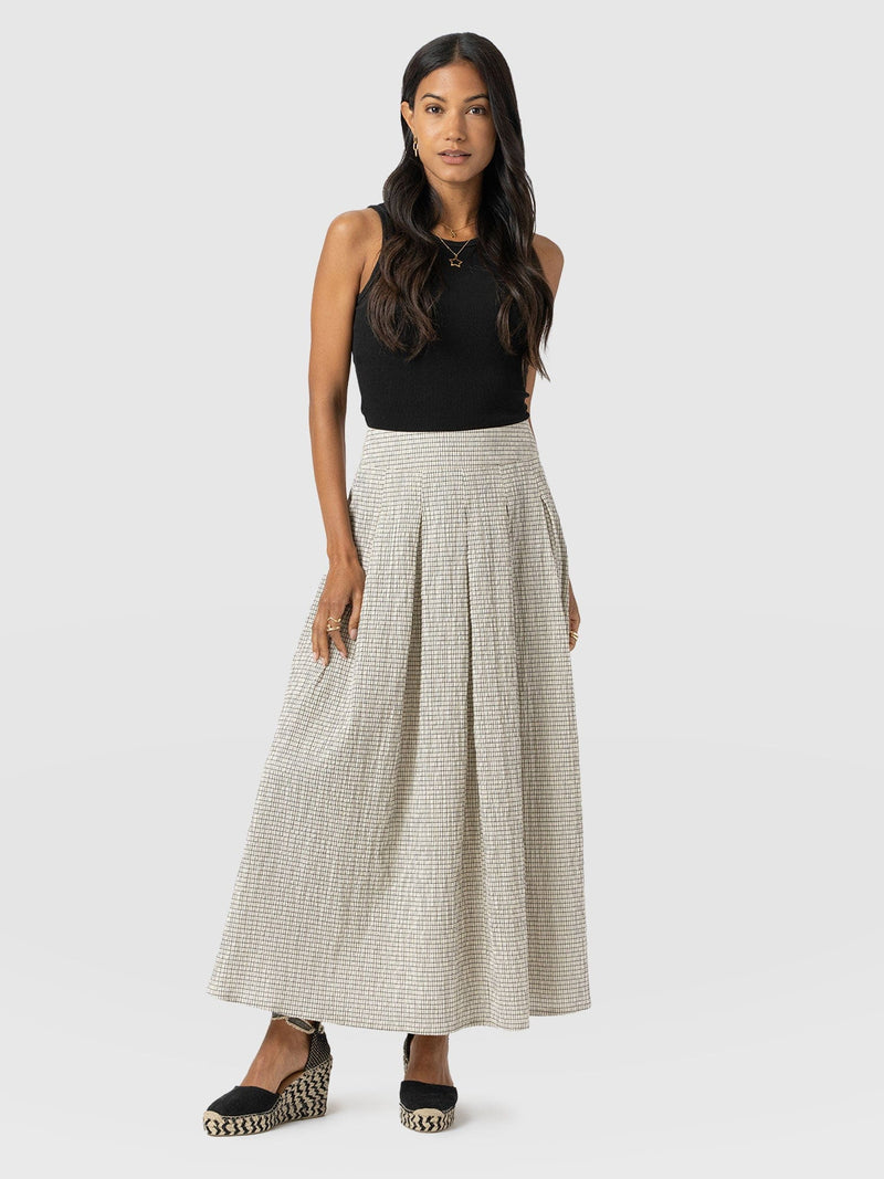 Eliza Pleated Skirt - Gingham - Women's Skirts | Saint + Sofia® USA