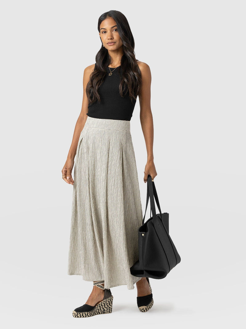 Eliza Pleated Skirt - Gingham - Women's Skirts | Saint + Sofia® USA