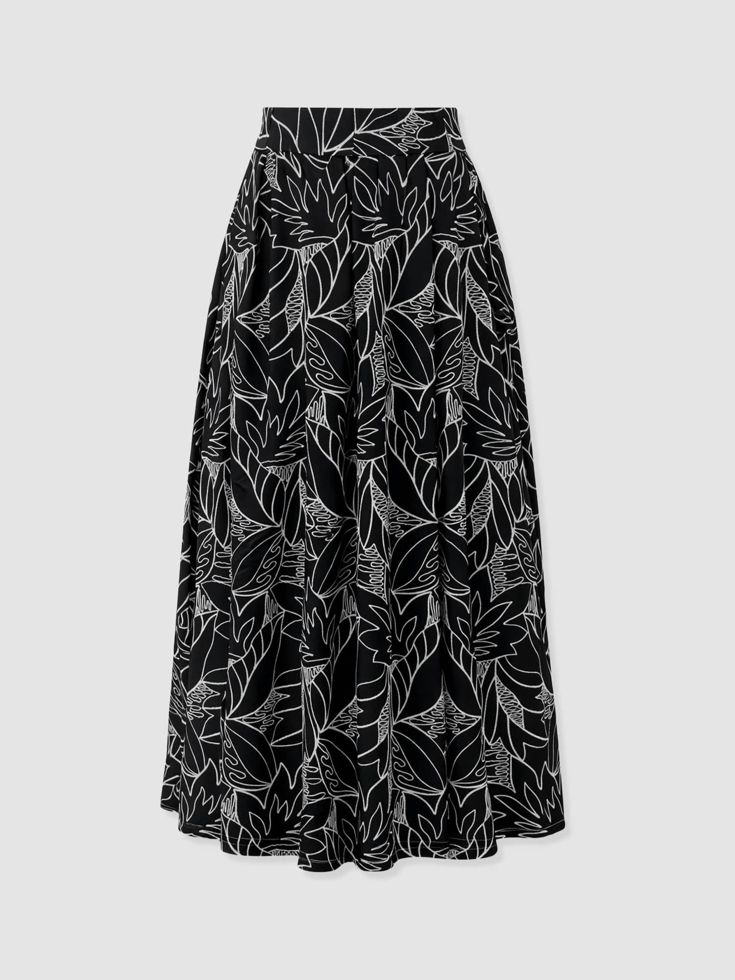 Eliza Pleated Skirt - Black Embroidered - Women's Skirts | Saint + Sofia® USA