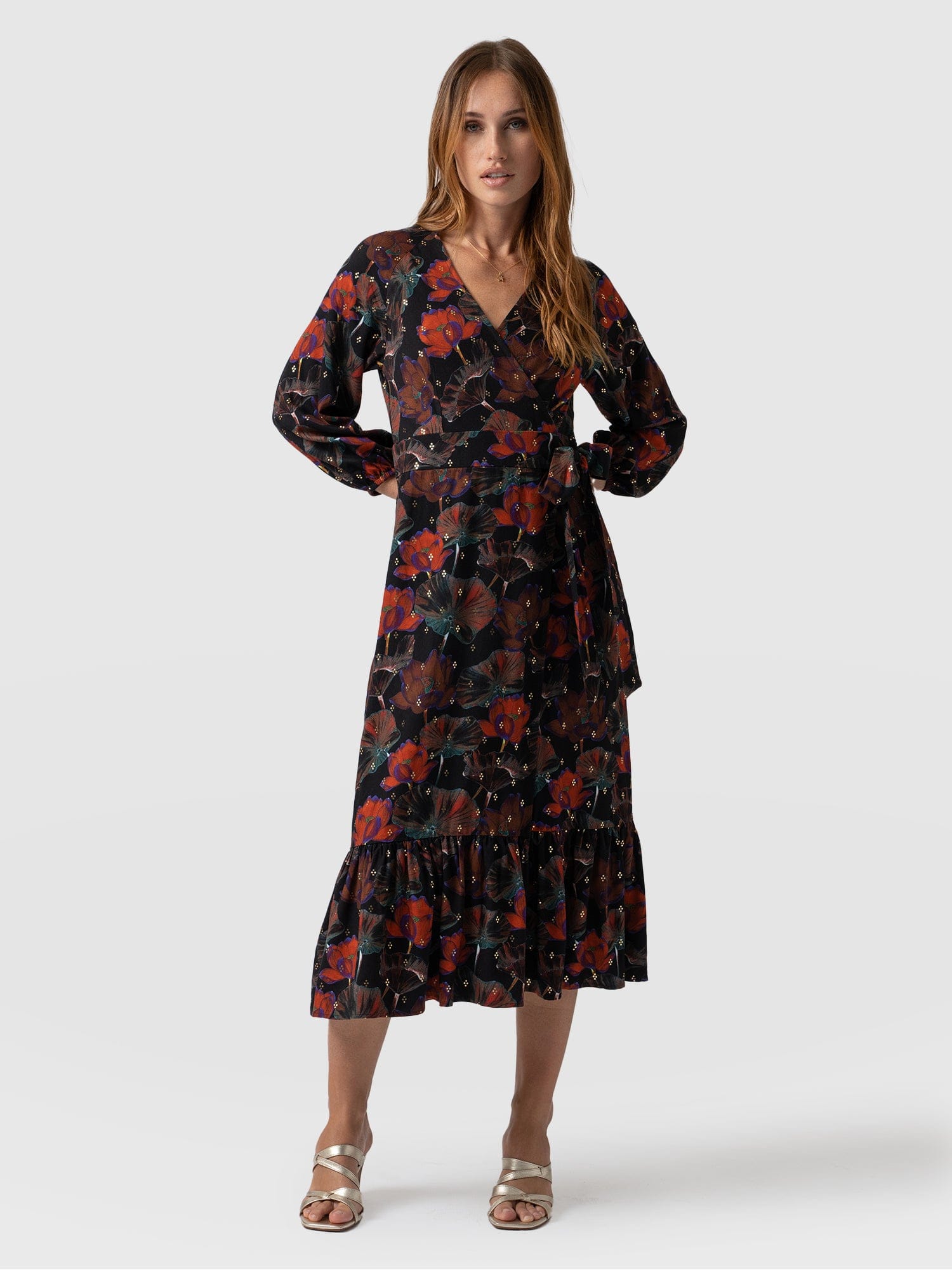 Eliza leopard outlet wrap dress