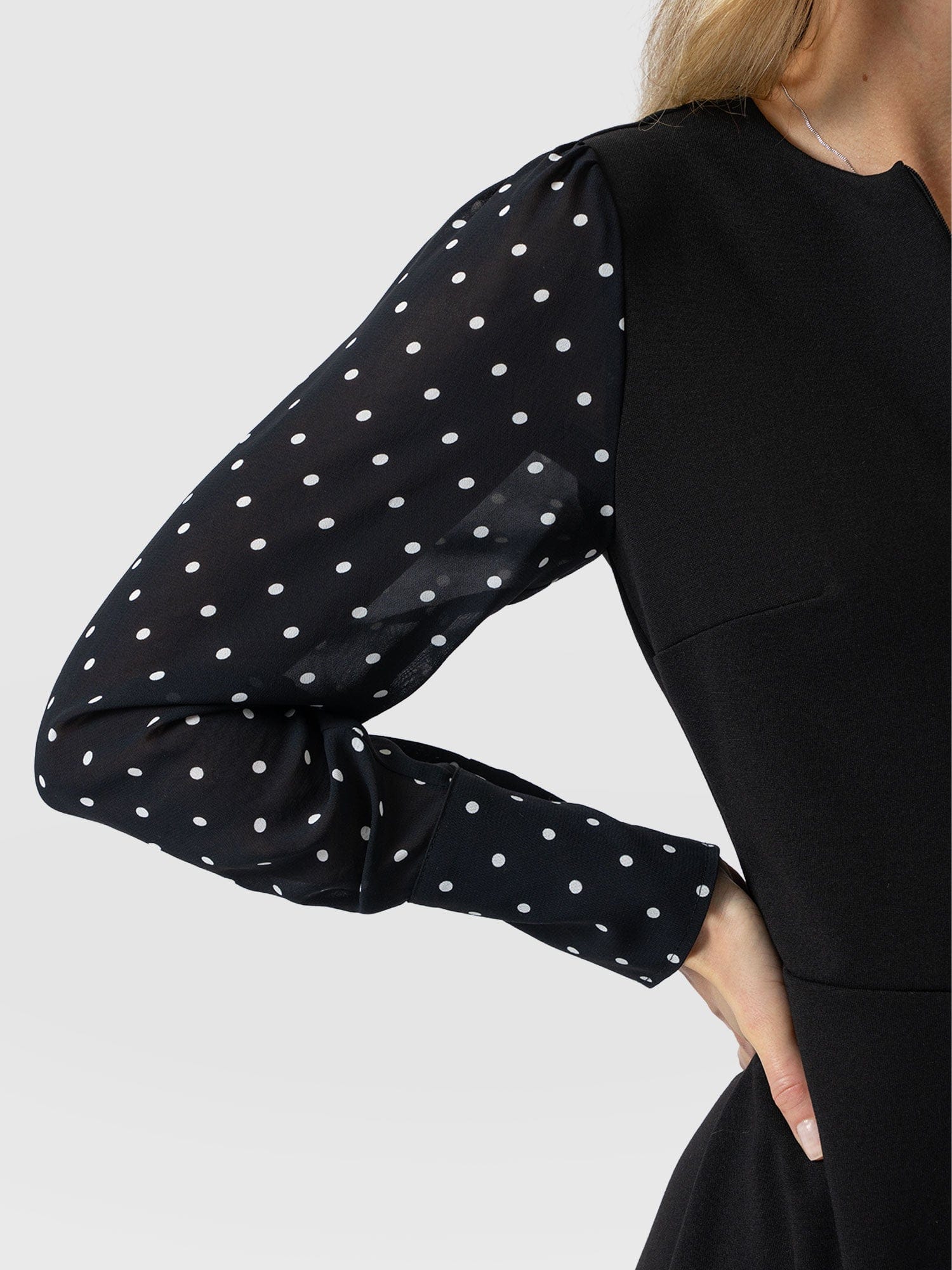 Ella Fit & Flare Dress - Black Polka Dot - Women's Dresses | Saint + Sofia® USA