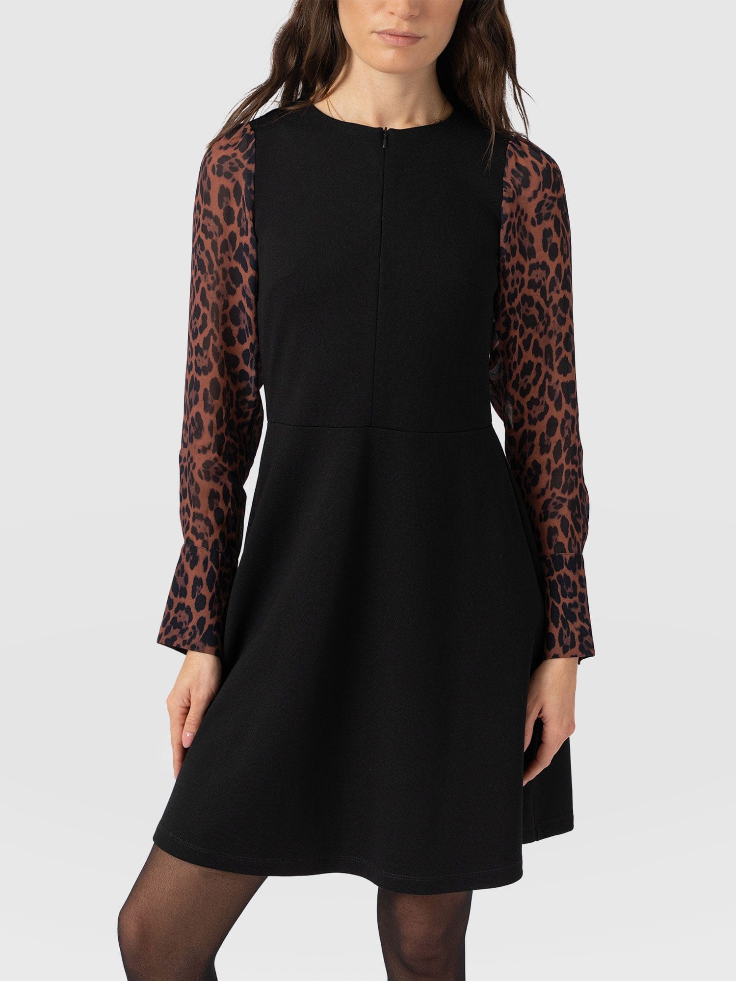 Ella Fit & Flare Dress - Brown Leopard - Women's Dresses | Saint + Sofia® USA