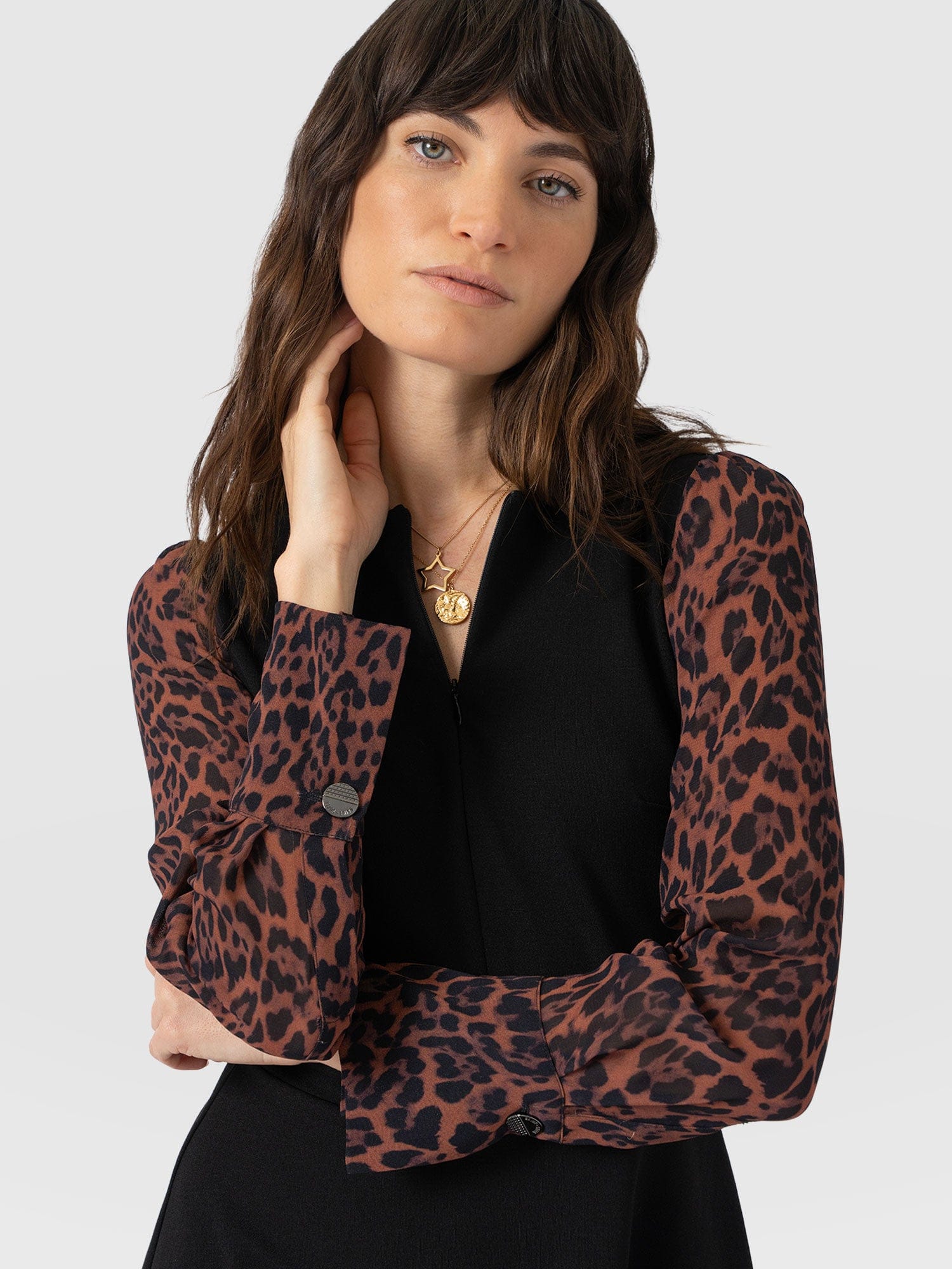 Ella Fit & Flare Dress - Brown Leopard - Women's Dresses | Saint + Sofia® USA