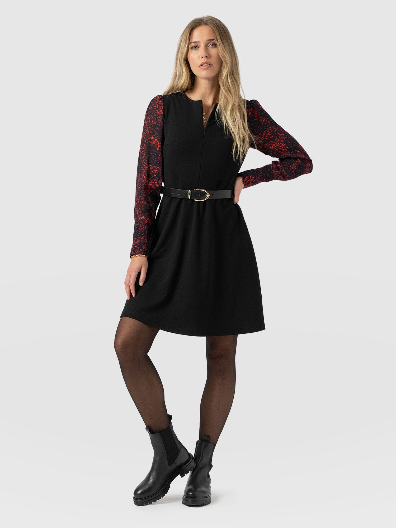 Ella Fit & Flare Dress - Red Fade Spot - Women's Dresses | Saint + Sofia® USA