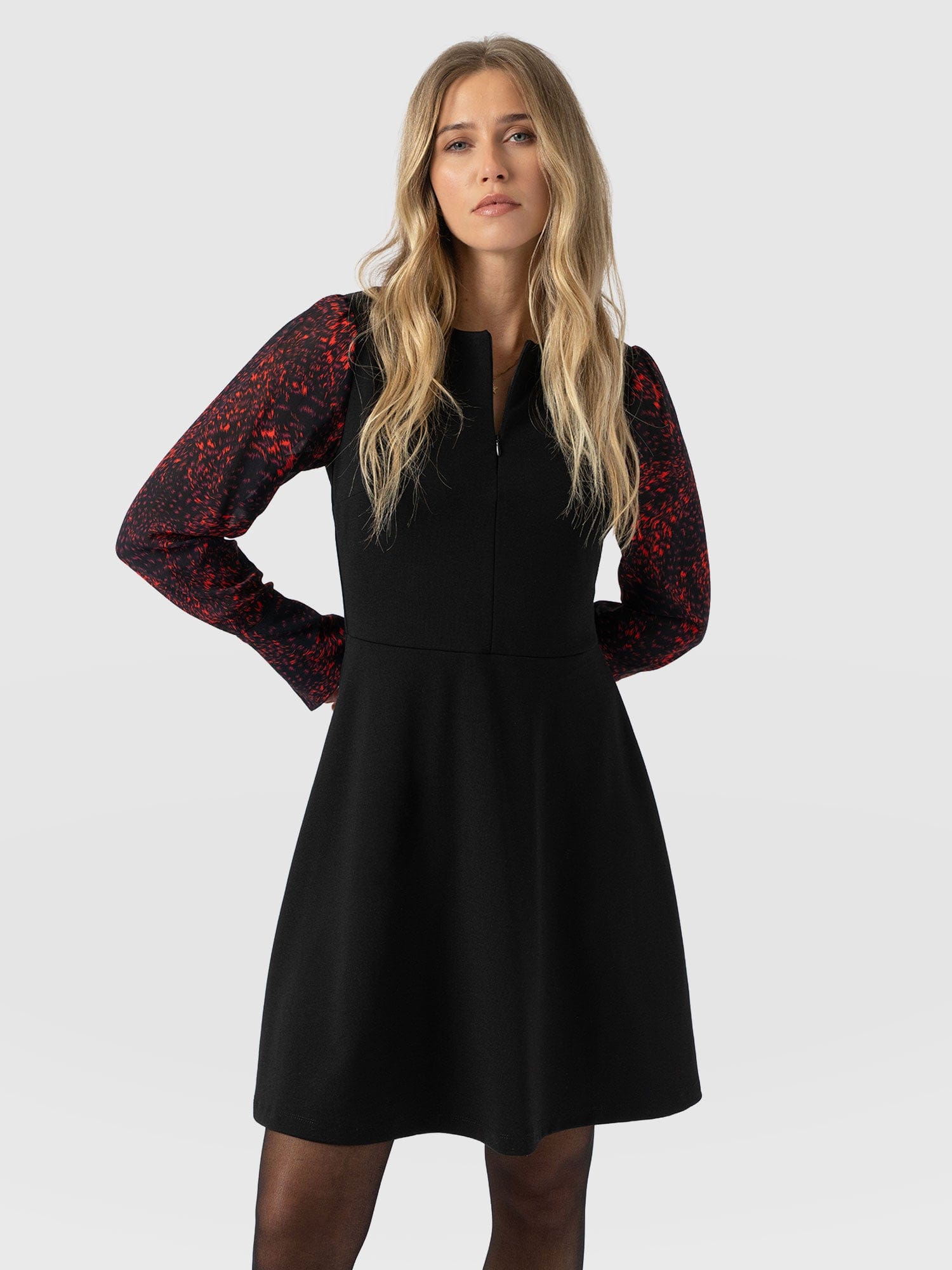 Ella Fit & Flare Dress - Red Fade Spot - Women's Dresses | Saint + Sofia® USA