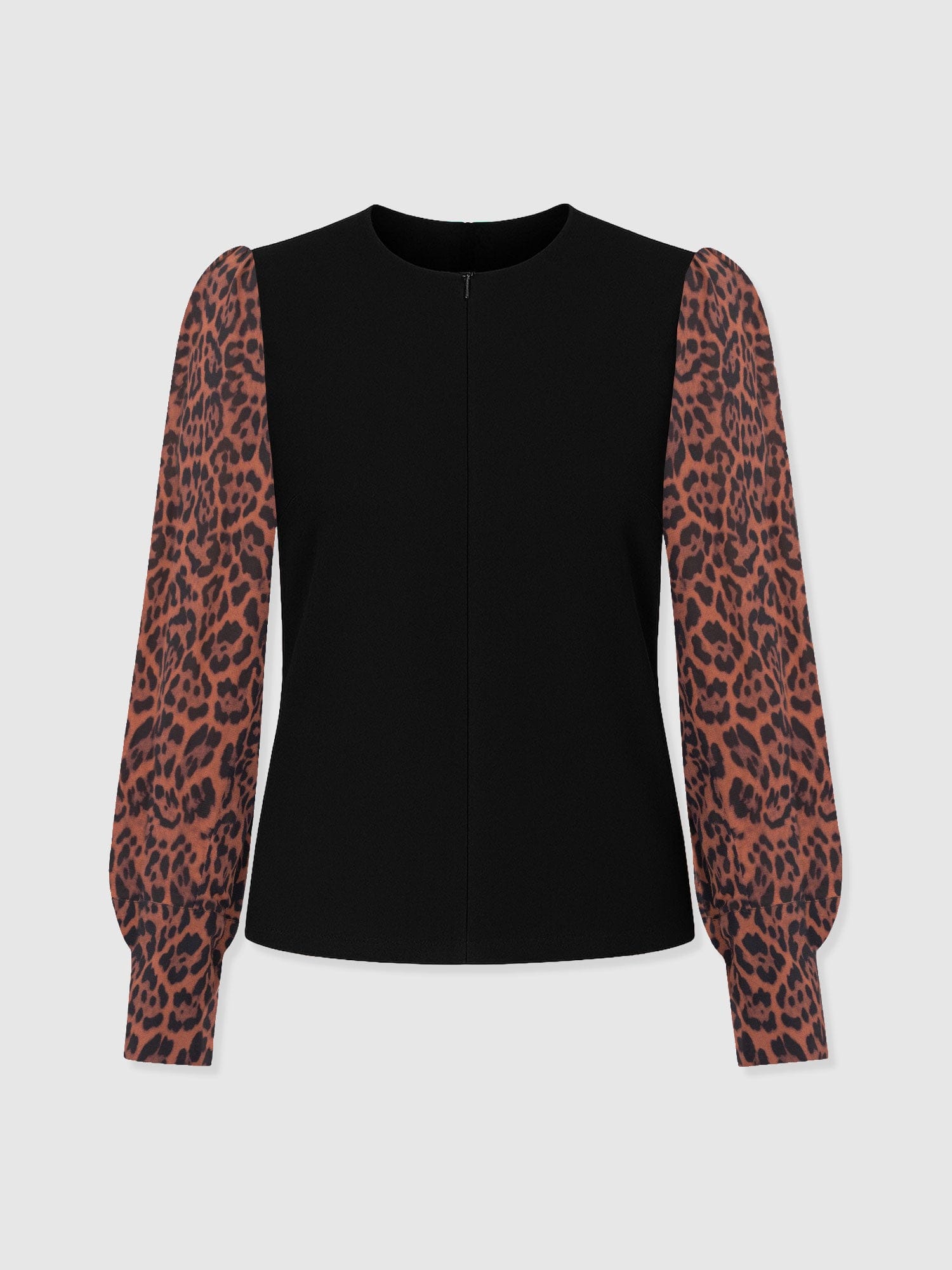 Ella Zip Up Top - Brown Leopard - Women's T-shirts | Saint + Sofia® USA