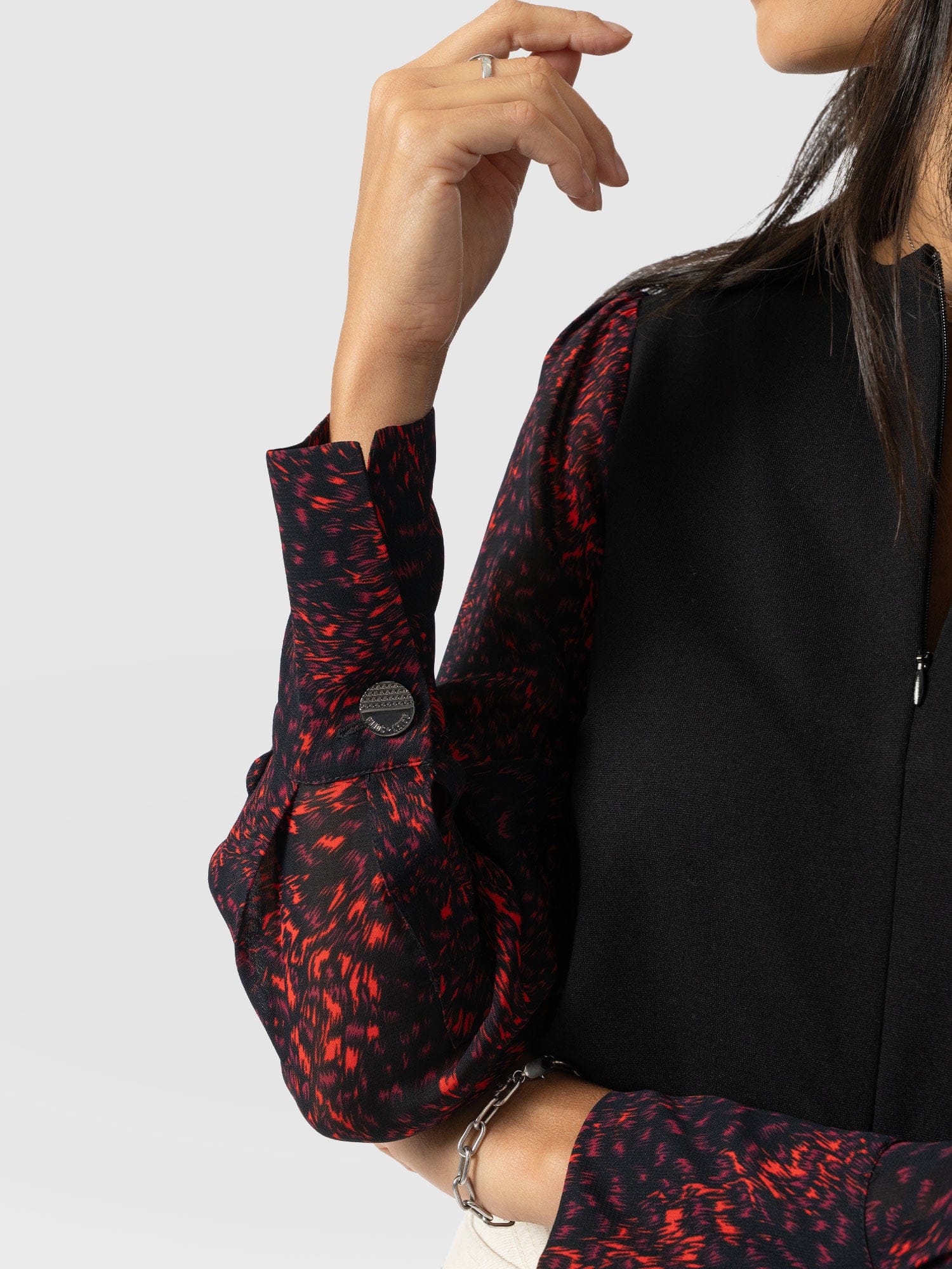 Ella Zip Up Top - Red Fade Spot - Women's T-shirts | Saint + Sofia® USA