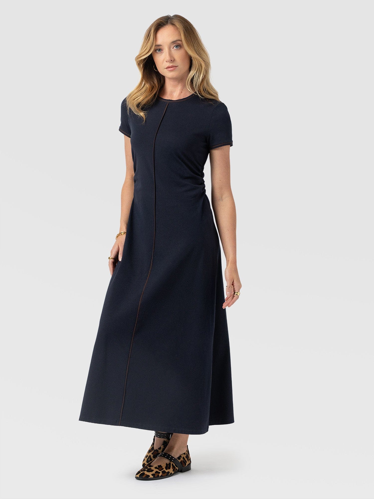 Ellen Piping Dress - Navy - Women's Dresses | Saint + Sofia® USA