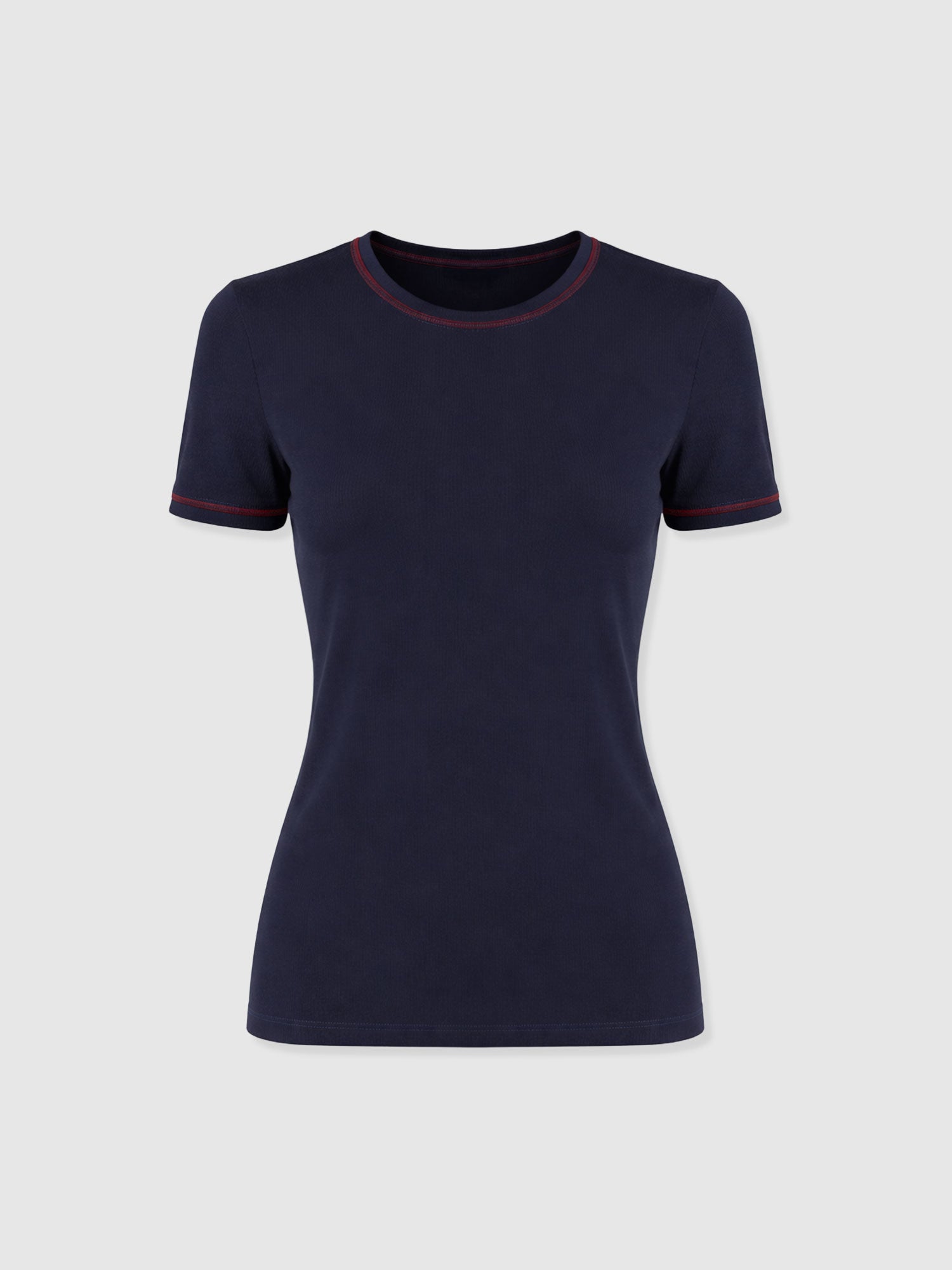 Ellen Piping Tee - Navy - Women's T-shirts | Saint + Sofia® USA