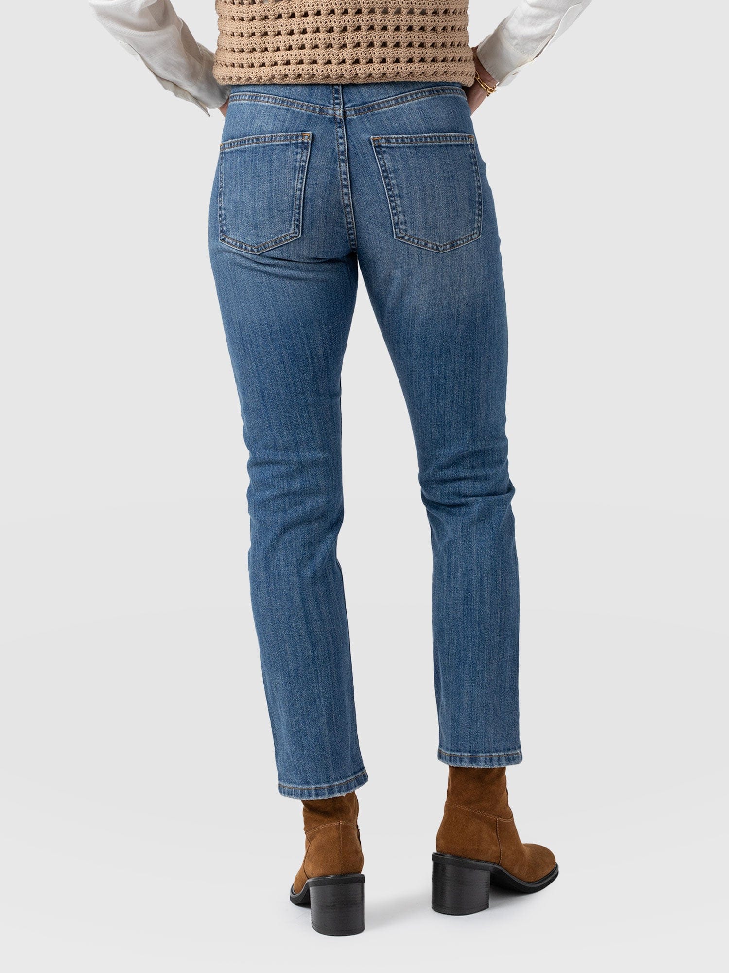 Emma Straight Leg Jeans Mid Blue - Women's Jeans | Saint + Sofia® US