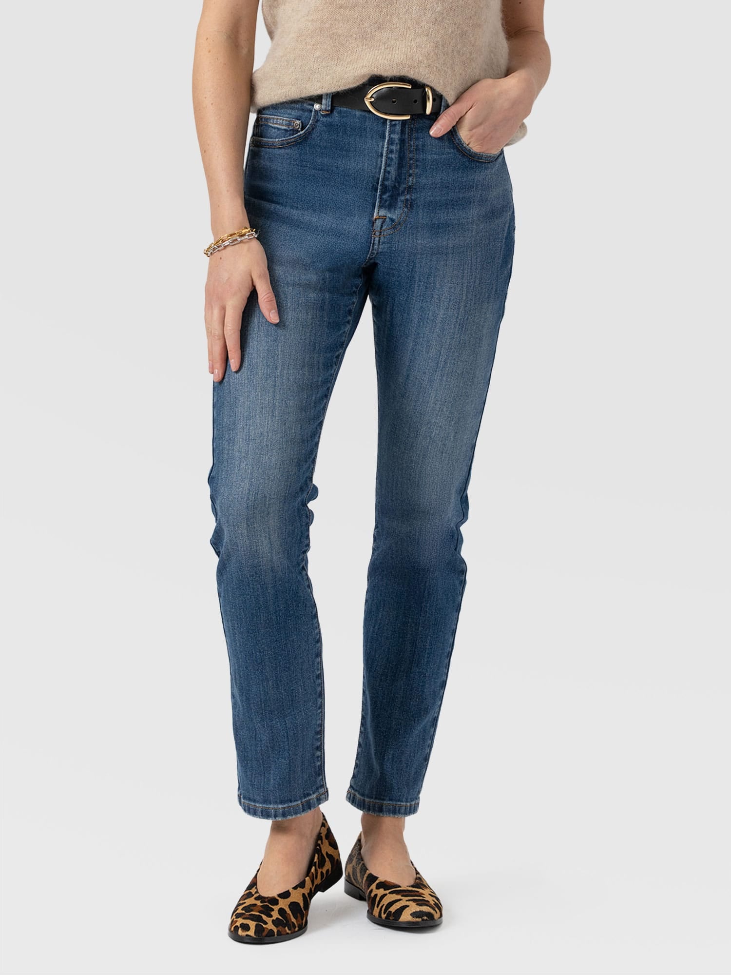 Emma Straight Leg Jeans Mid Blue - Women's Jeans | Saint + Sofia® US