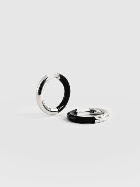 Enamel Stripe Charm Necklace Gold and Black - Women's Jewellery | Saint + Sofia® UK