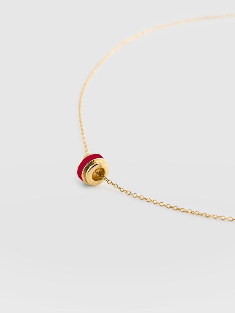 Enamel Stripe Charm Necklace Gold and Black - Women's Jewellery | Saint + Sofia® UK