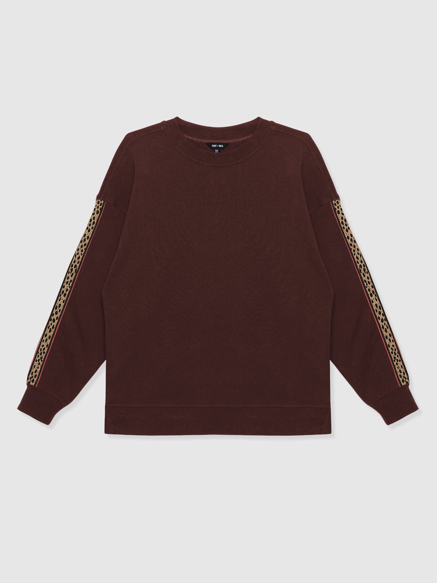 Ennis Sweatshirt - Maroon - Leopard - Women's Sweaters | Saint + Sofia® USA