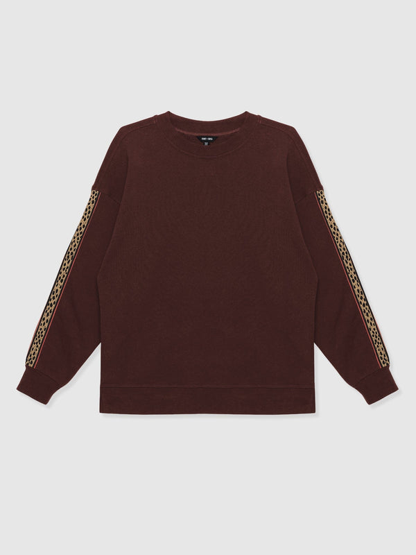 Ennis Sweatshirt - Maroon - Leopard - Women's Sweaters | Saint + Sofia® USA