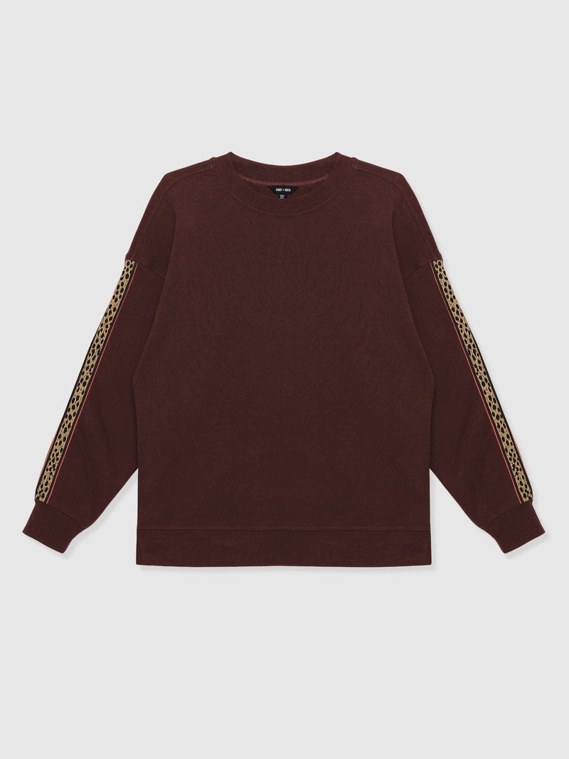 Ennis Sweatshirt - Maroon - Leopard - Women's Sweaters | Saint + Sofia® USA