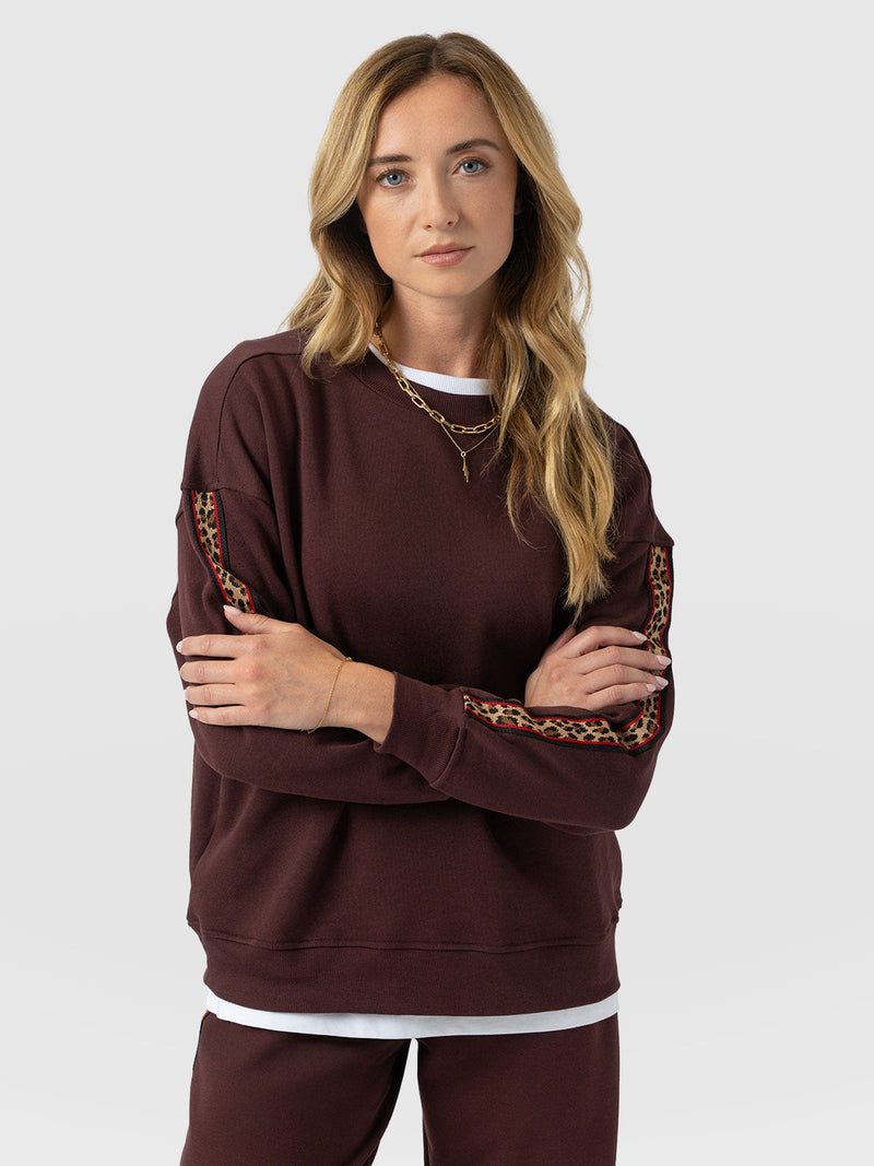 Ennis Sweatshirt - Maroon - Leopard - Women's Sweaters | Saint + Sofia® USA