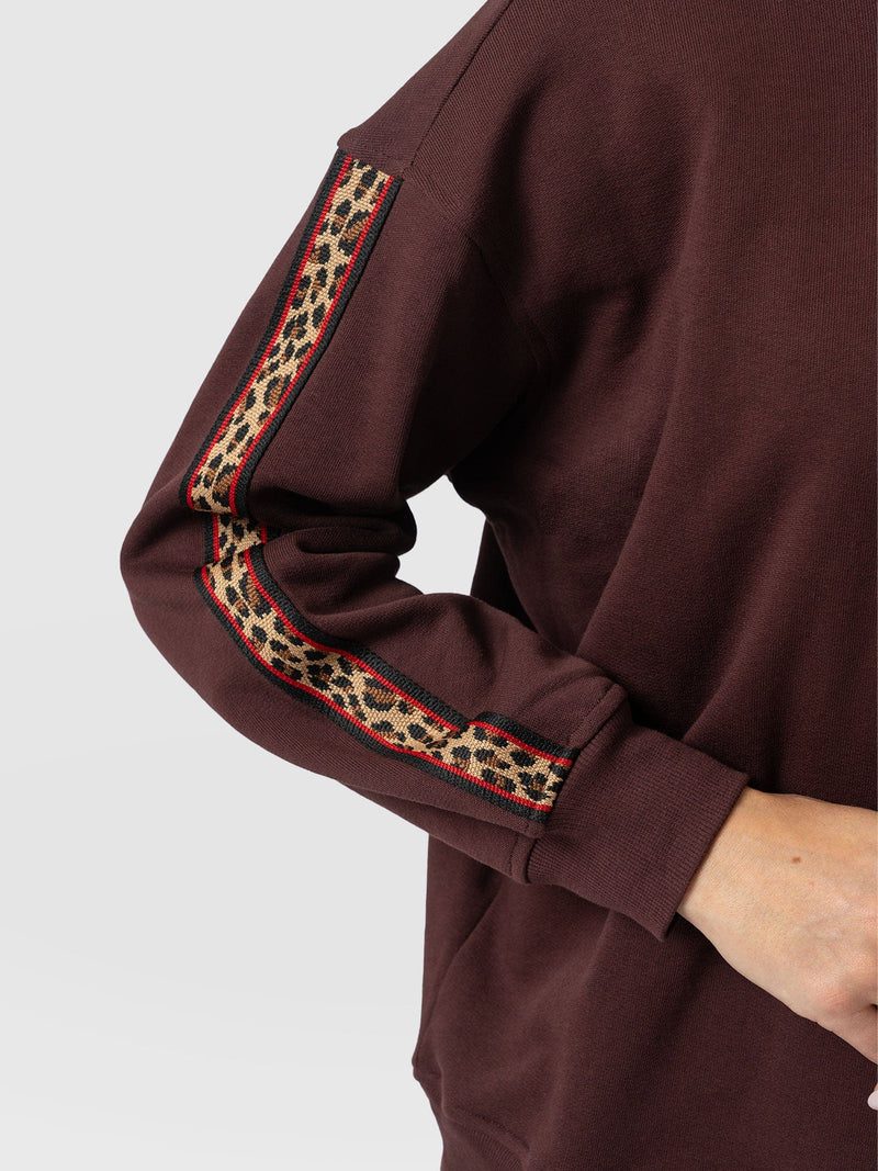 Ennis Sweatshirt - Maroon - Leopard - Women's Sweaters | Saint + Sofia® USA