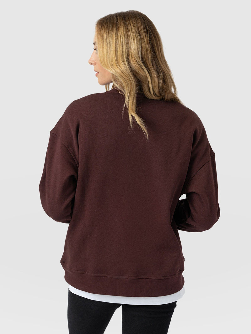 Ennis Sweatshirt - Maroon - Leopard - Women's Sweaters | Saint + Sofia® USA