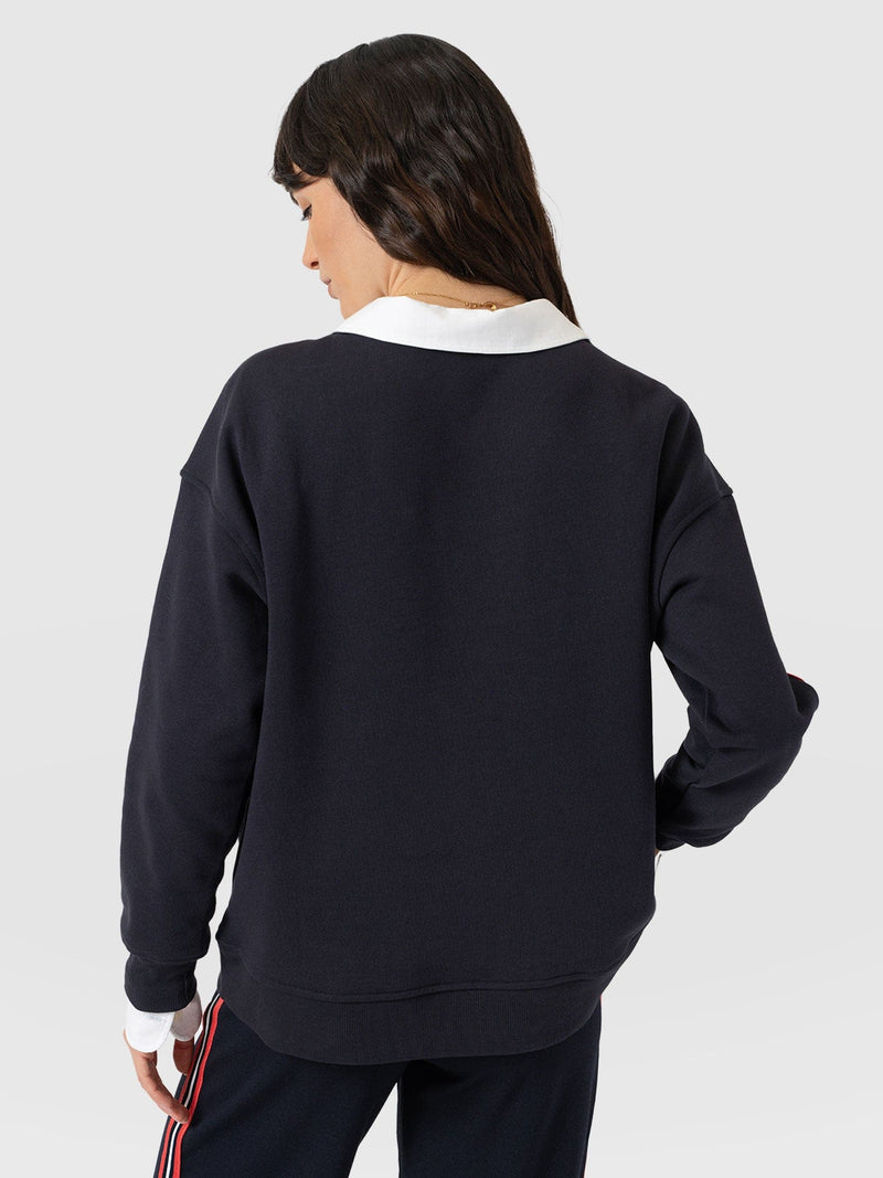 Ennis Sweatshirt - Navy - Red Stripe - Women's Sweaters | Saint + Sofia® USA