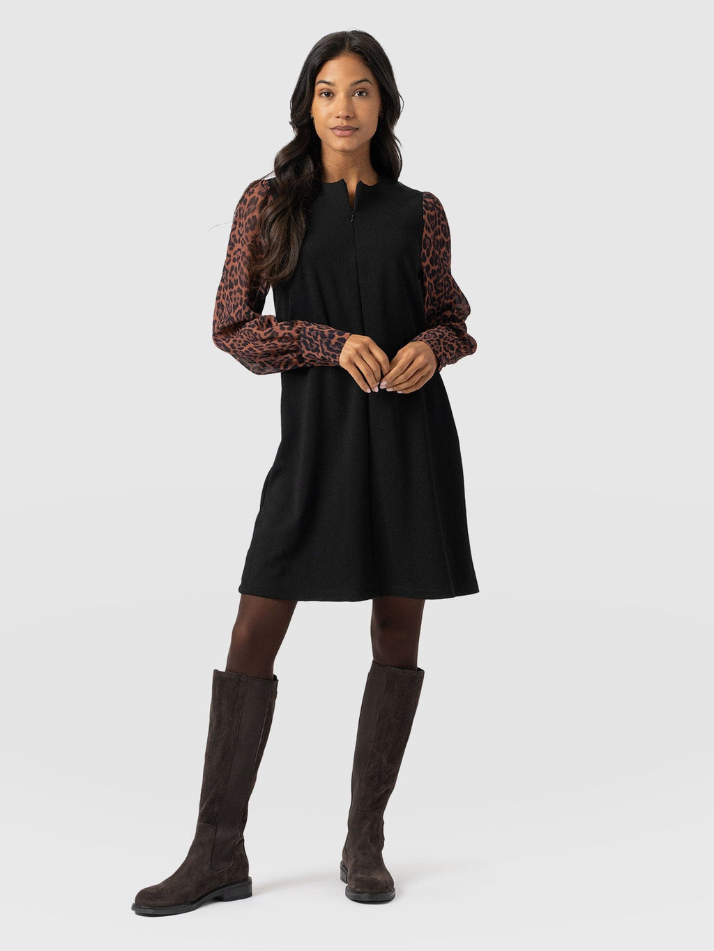 brown zip up dress Coffee Love Zip Up Drawstring Dress