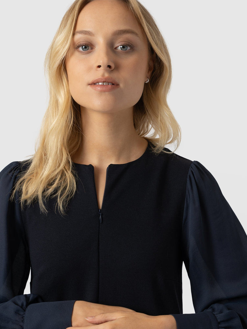 Esme Zip Up Dress Navy - Women's Dresses | Saint + Sofia® US