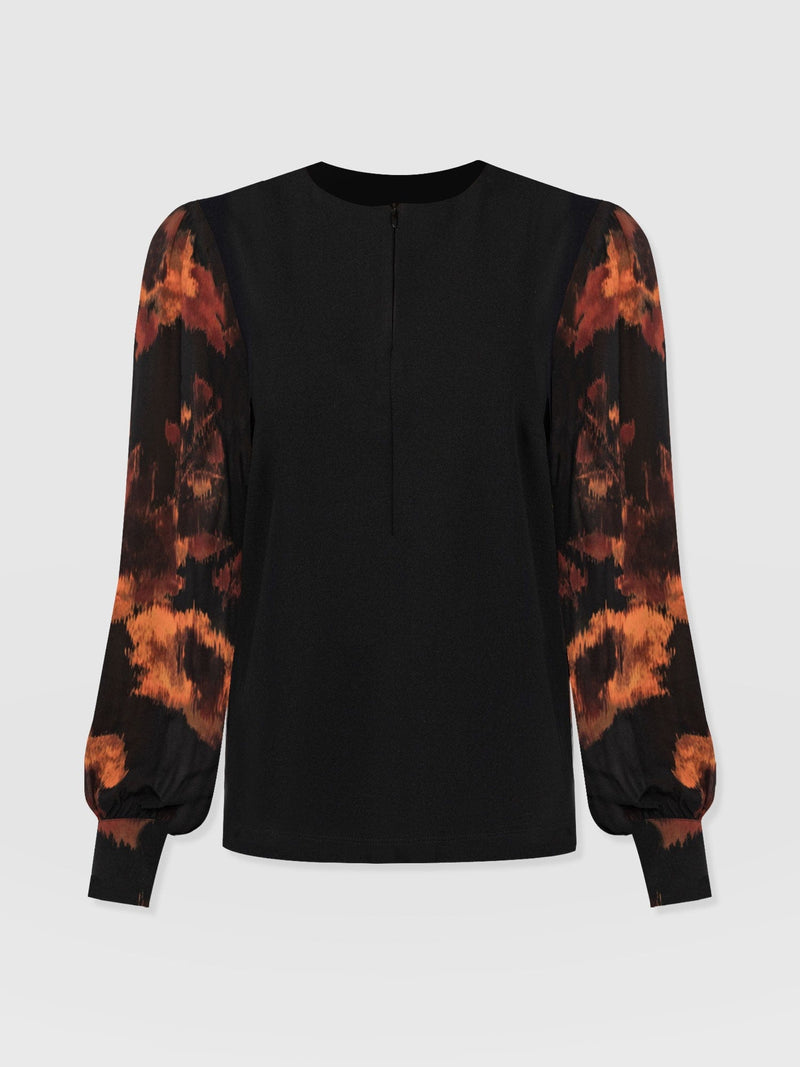Esme Zip Up Top - Autumn Floral - Women's T-shirts | Saint + Sofia® USA
