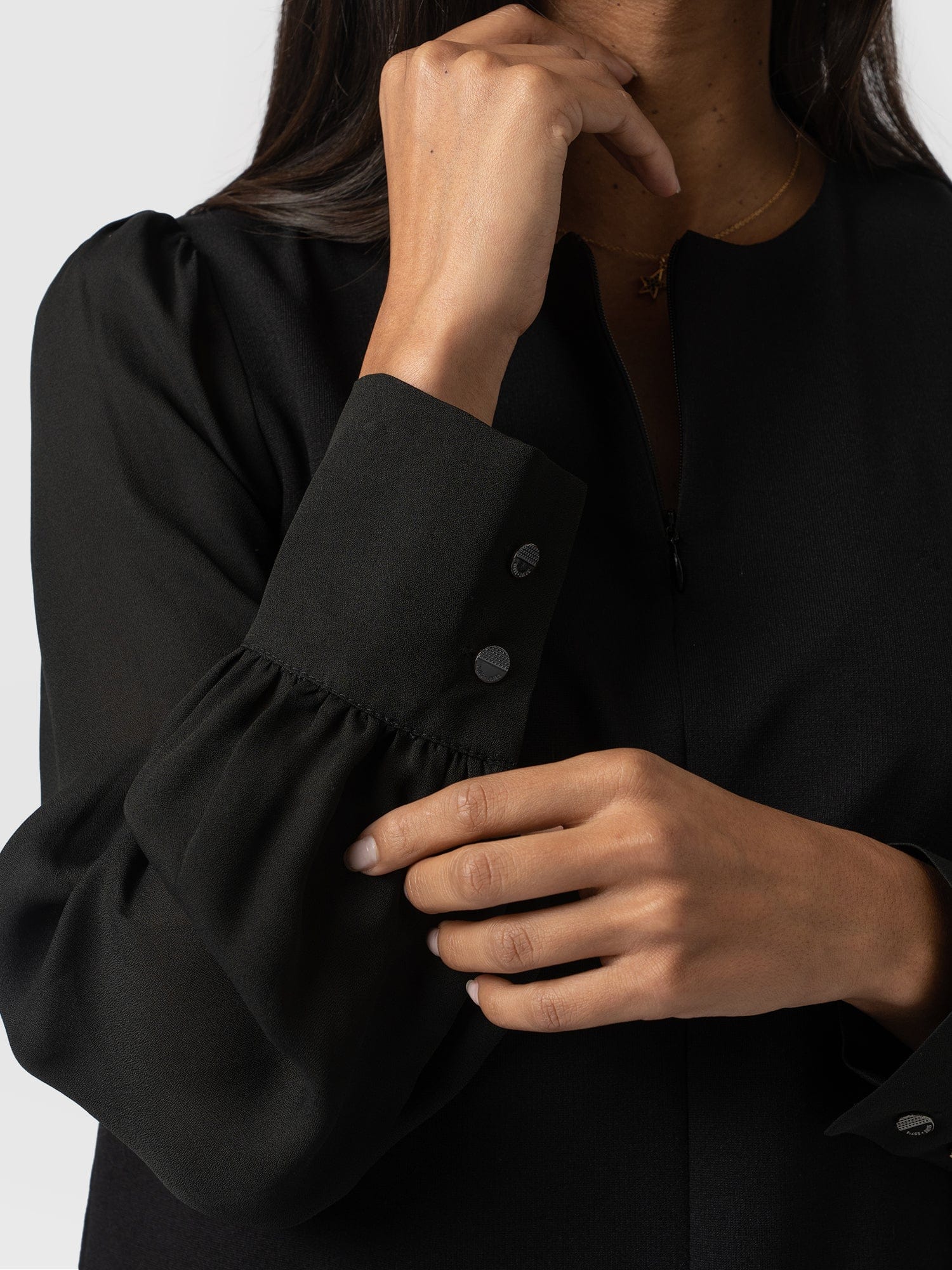 Esme Zip Up Top Black - Women's Tops | Saint + Sofia® USA