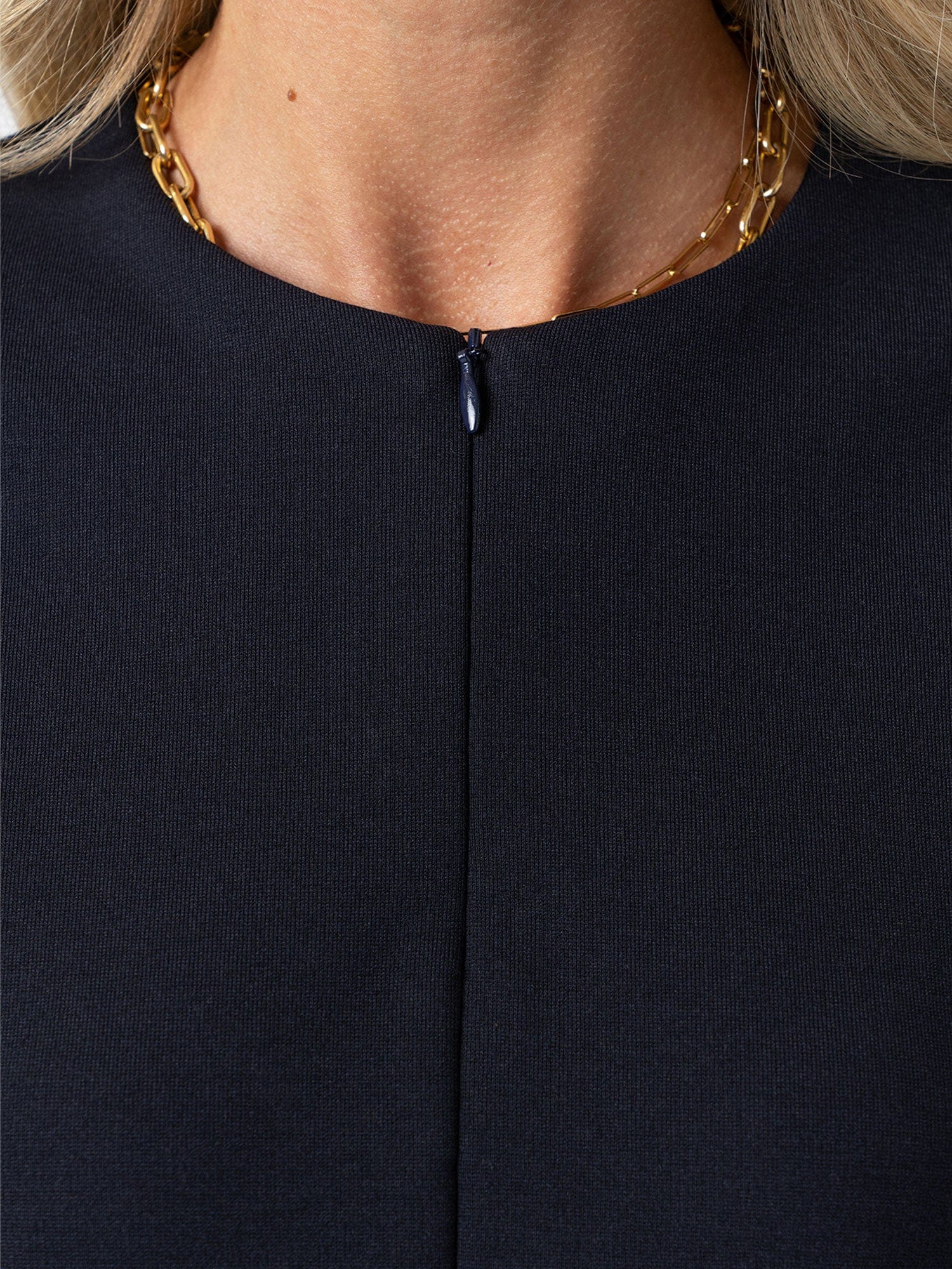 Esme Zip Up Top - Navy - Women's T-shirts | Saint + Sofia® USA