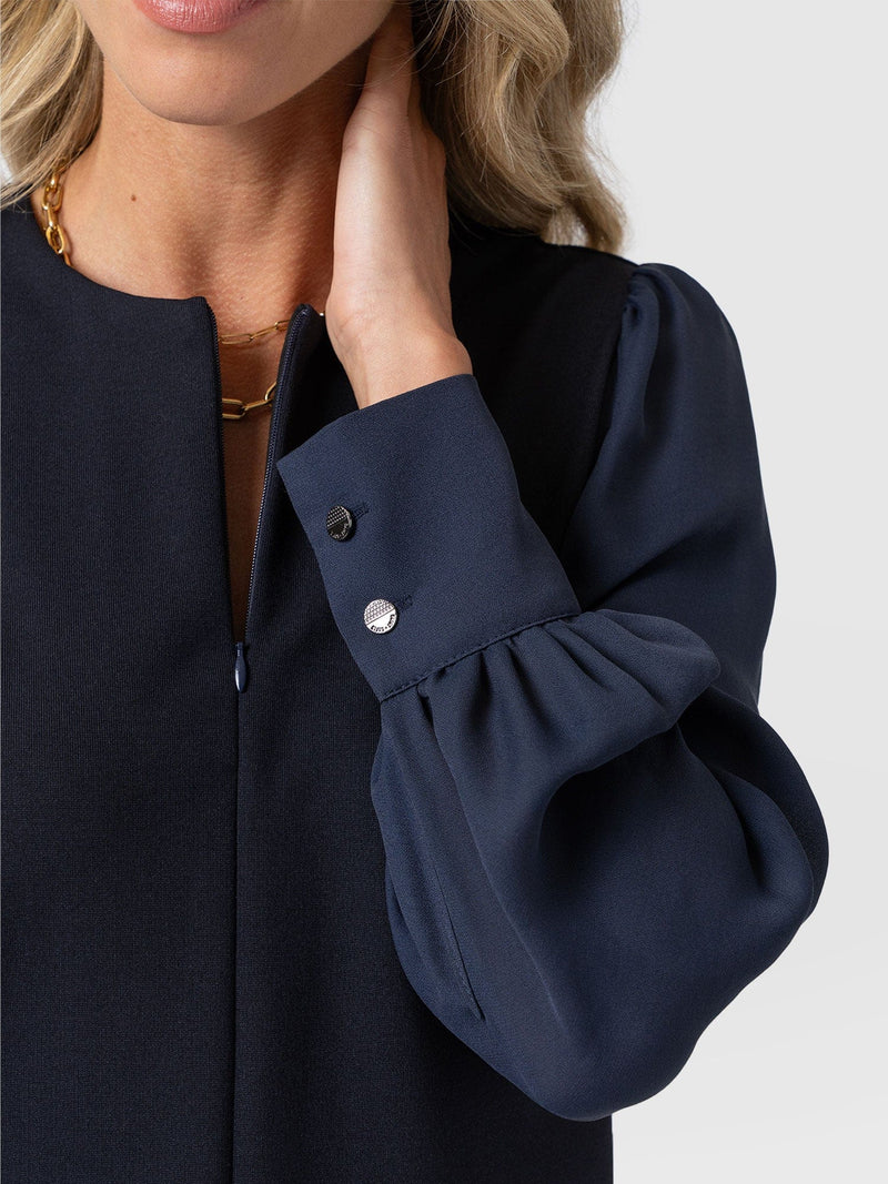 Esme Zip Up Top - Navy - Women's T-shirts | Saint + Sofia® USA