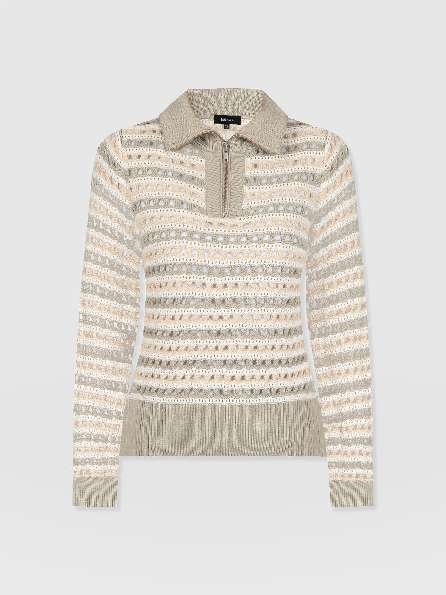 Ester Quarter Zip Knit - Beige - Women's Knitwear | Saint + Sofia® US