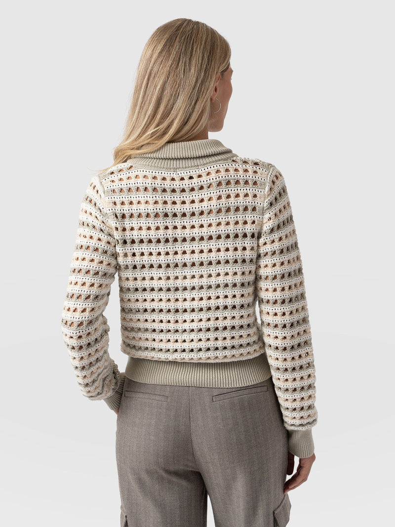 Ester Quarter Zip Knit - Beige - Women's Knitwear | Saint + Sofia® US