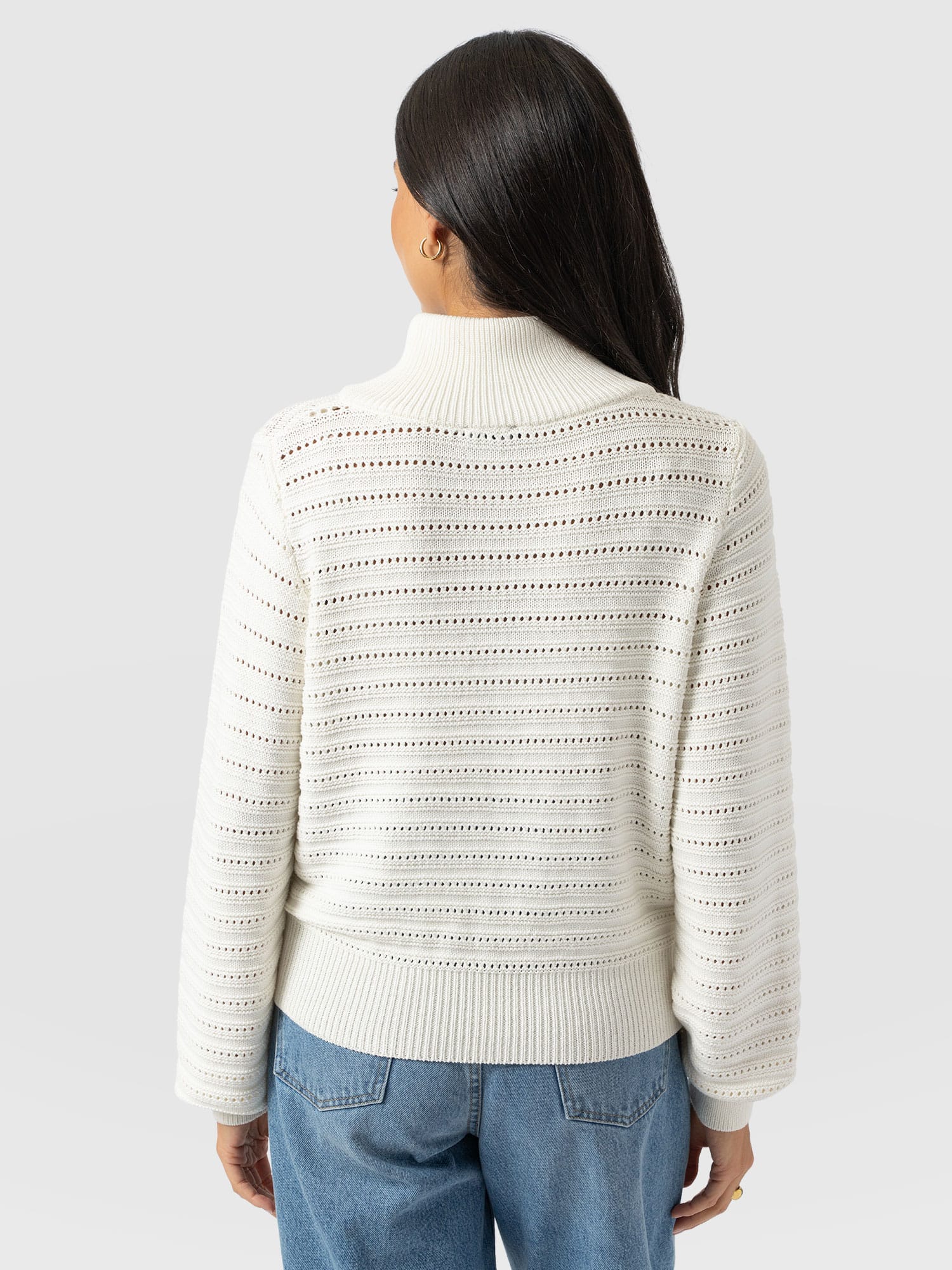 Ester Quarter Zip Knit - Cream - Women's Sweaters | Saint and Sofia® USA