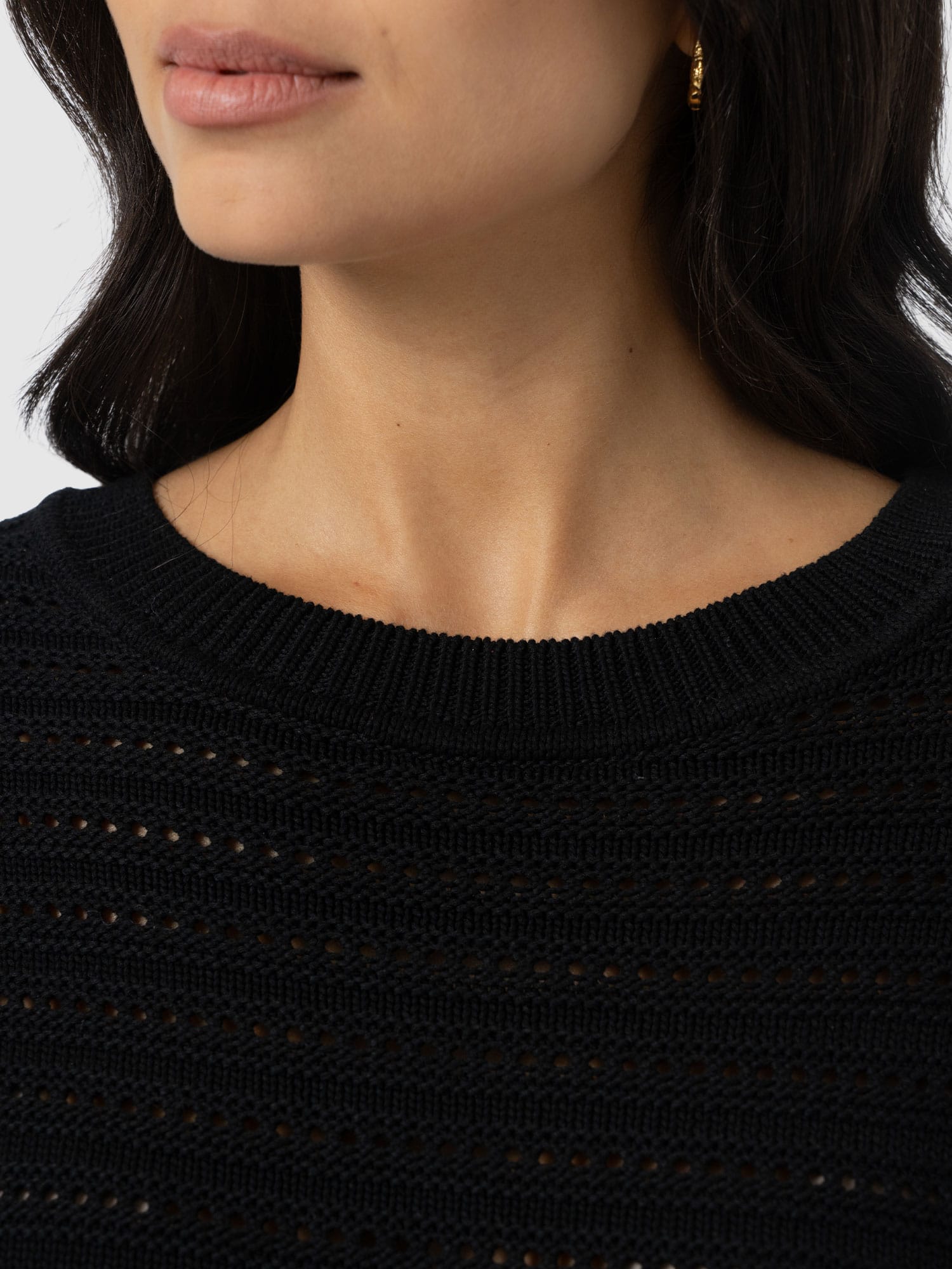 Ester Short Sleeve Knit - Black - Women's Sweaters | Saint + Sofia® USA