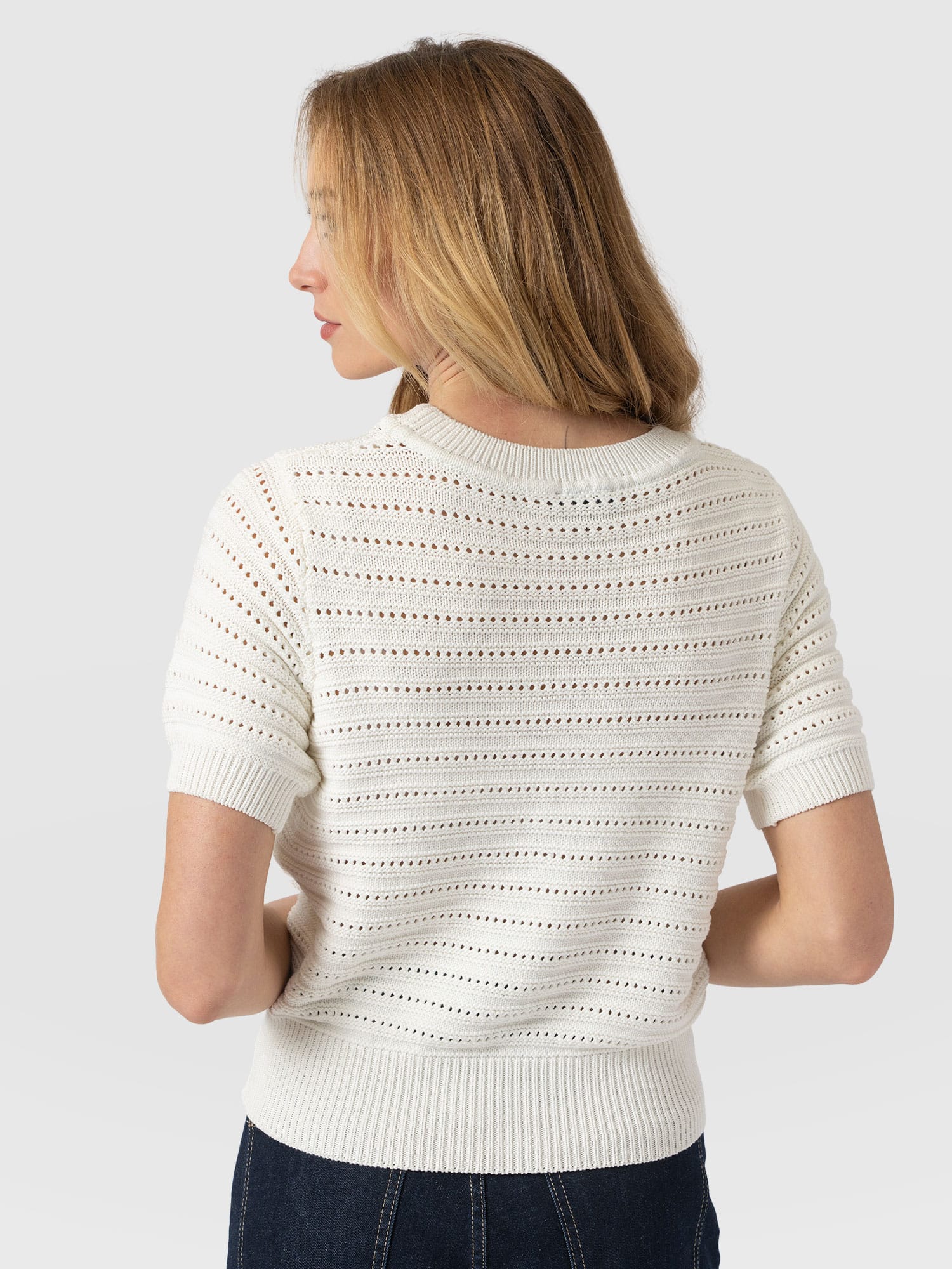Ester Short Sleeve Knit - Cream - Women's Sweaters | Saint + Sofia® USA