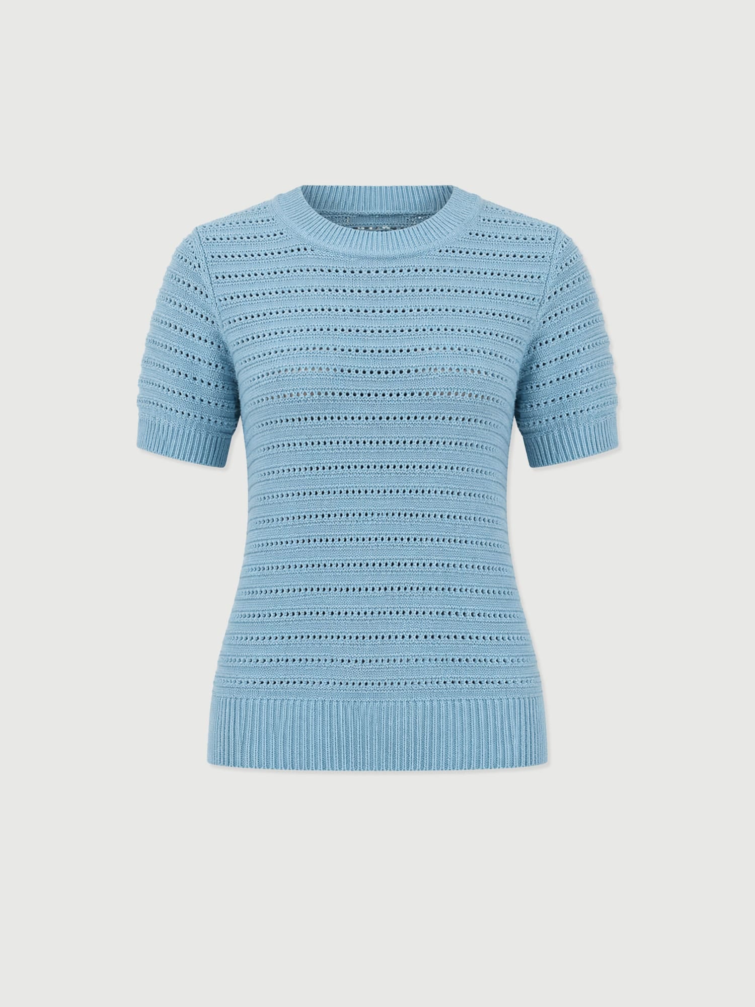 Ester Short Sleeve Knit - Powder Blue - Women's Sweaters | Saint + Sofia® USA