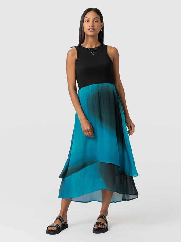 Etta Layered Dress Blue Coral - Women's Skirts | Saint + Sofia® USA