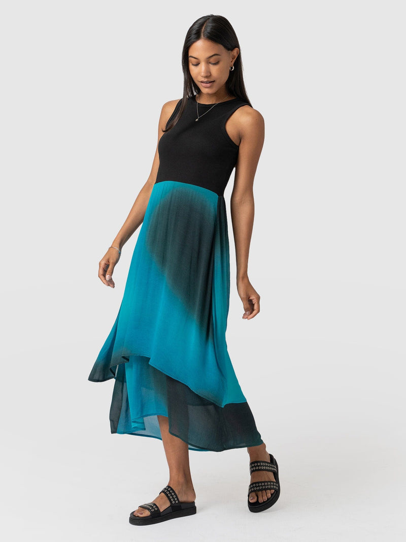 Etta Layered Dress Blue Coral - Women's Skirts | Saint + Sofia® USA