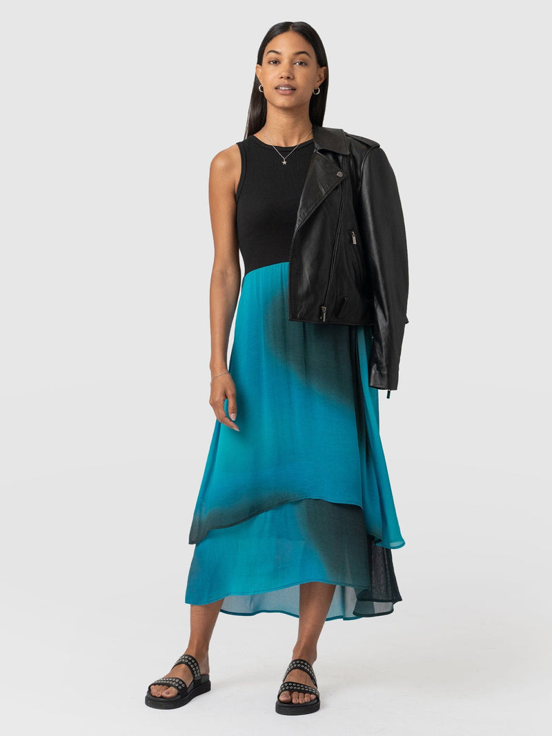 Etta Layered Dress Blue Coral - Women's Skirts | Saint + Sofia® USA