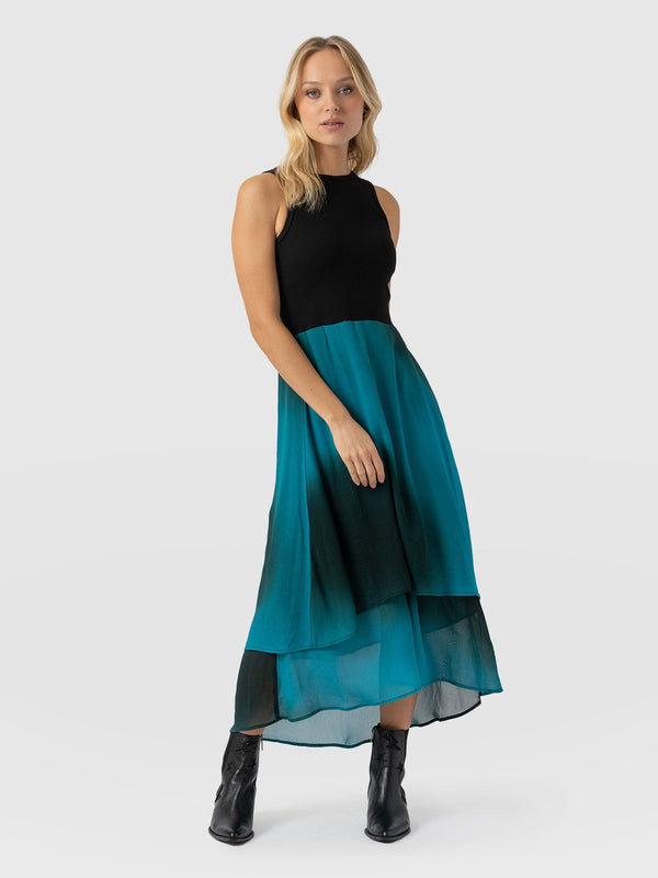 Etta Layered Dress Blue Coral - Women's Skirts | Saint + Sofia® USA