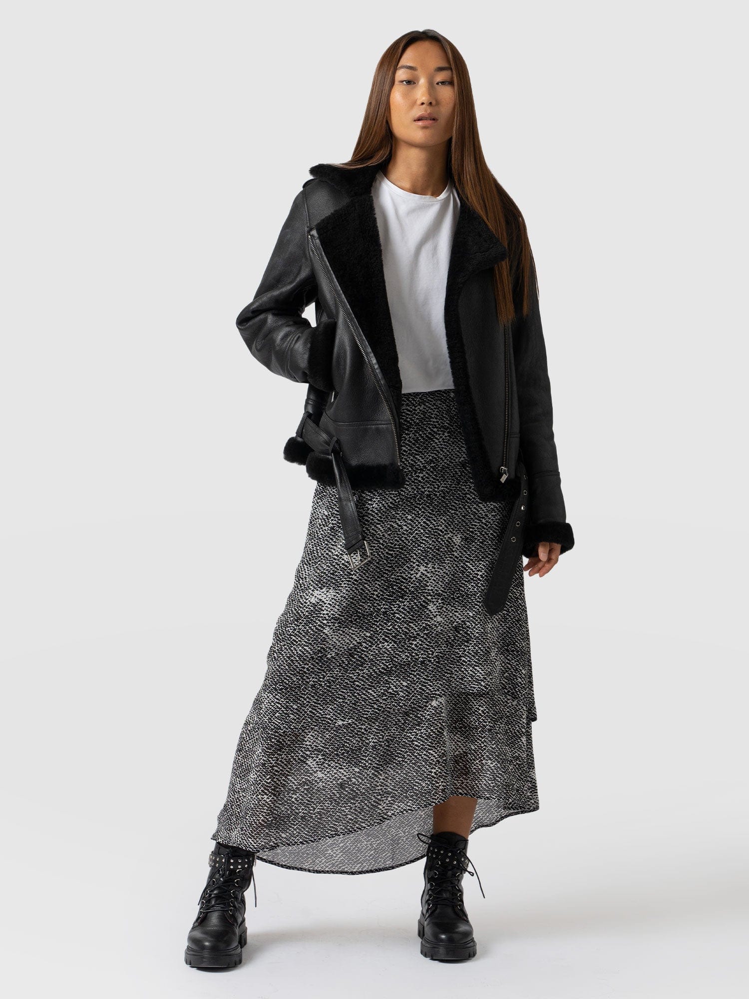 Etta Layered Skirt Monochrome Gothica - Women's Skirts | Saint +