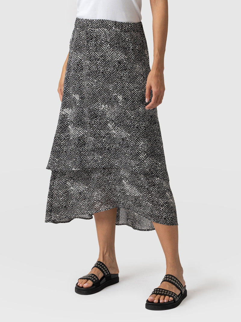Etta Layered Skirt Monochrome Gothica - Women's Skirts | Saint + Sofia® USA